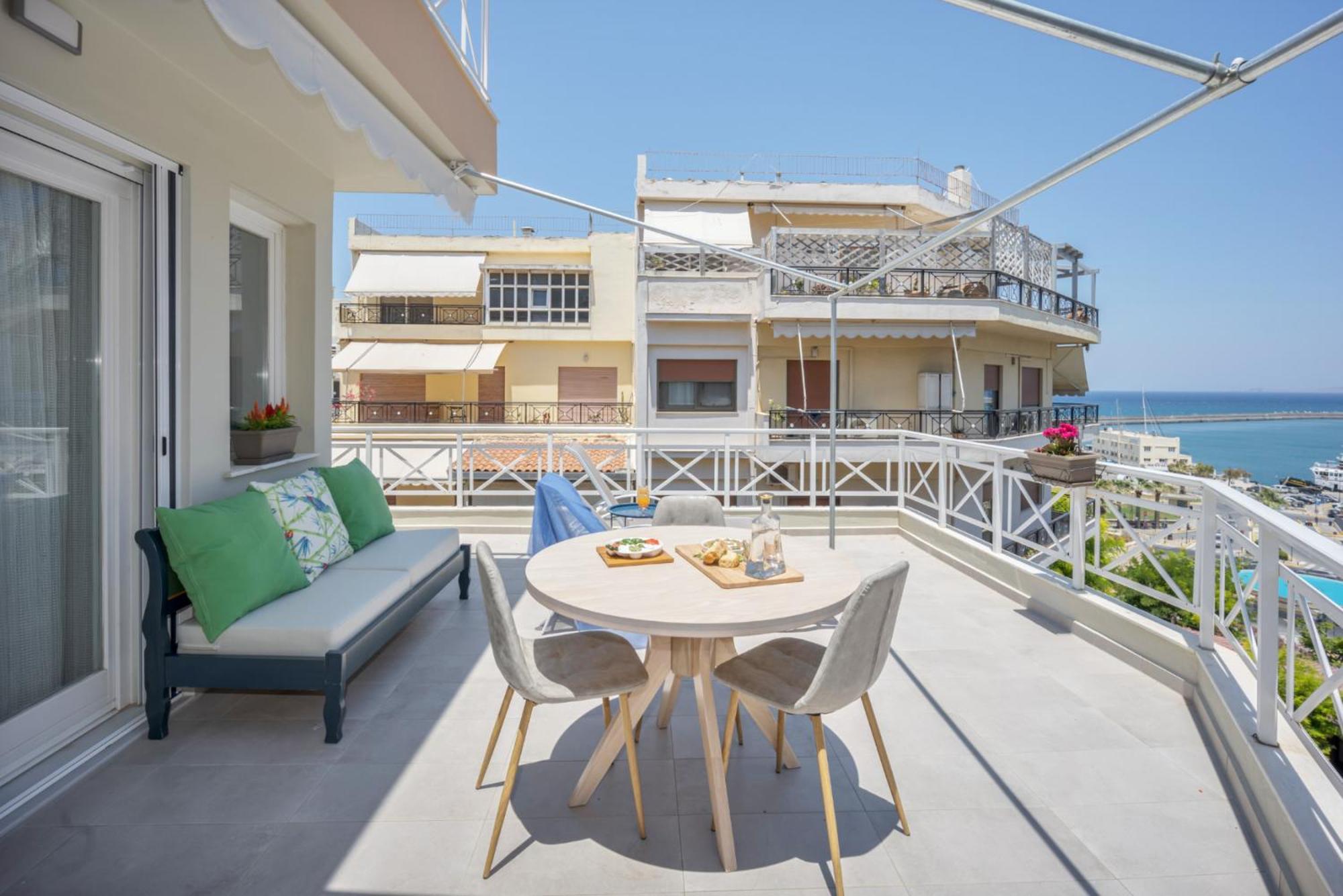 Chic, Downtown, Penthouse W Sundeck And Seaview Apartman Iráklio Kültér fotó
